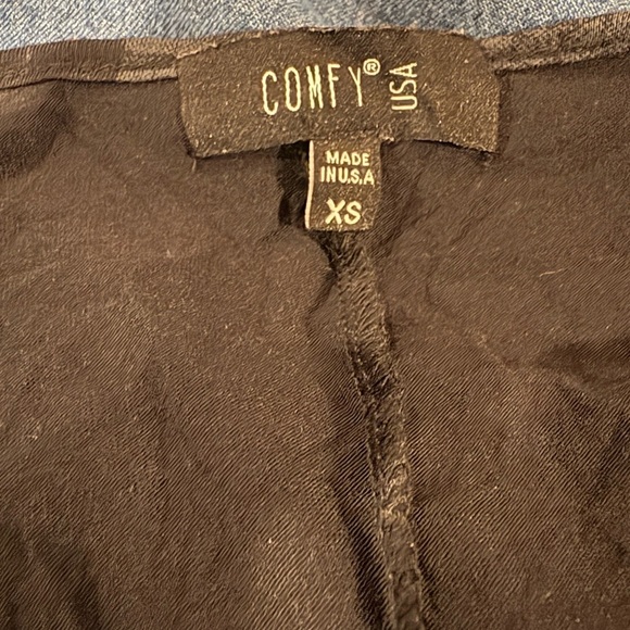 Comfy USA Zoey newsprint tunic dress black sz XS S artsy unique - Picture 6 of 9